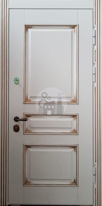 дверь металлическая без глазка, отделка шпоном, с терморазрывом-ДВ-1160