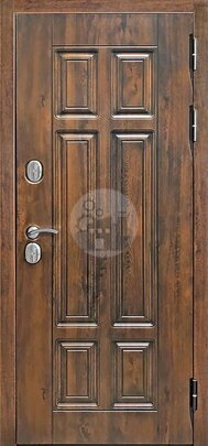 Металлическая дверь с раздельной ручкой, отделка МДФ винорит-ДВ-395